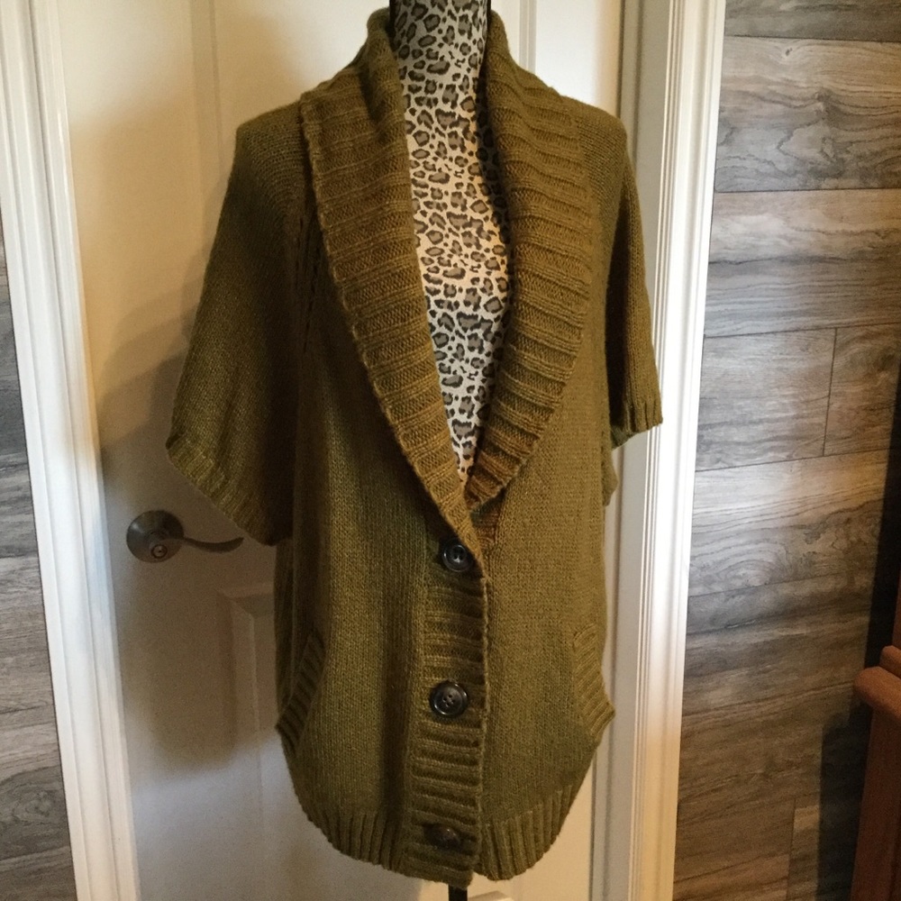 Olive Shawl Collar Sweater